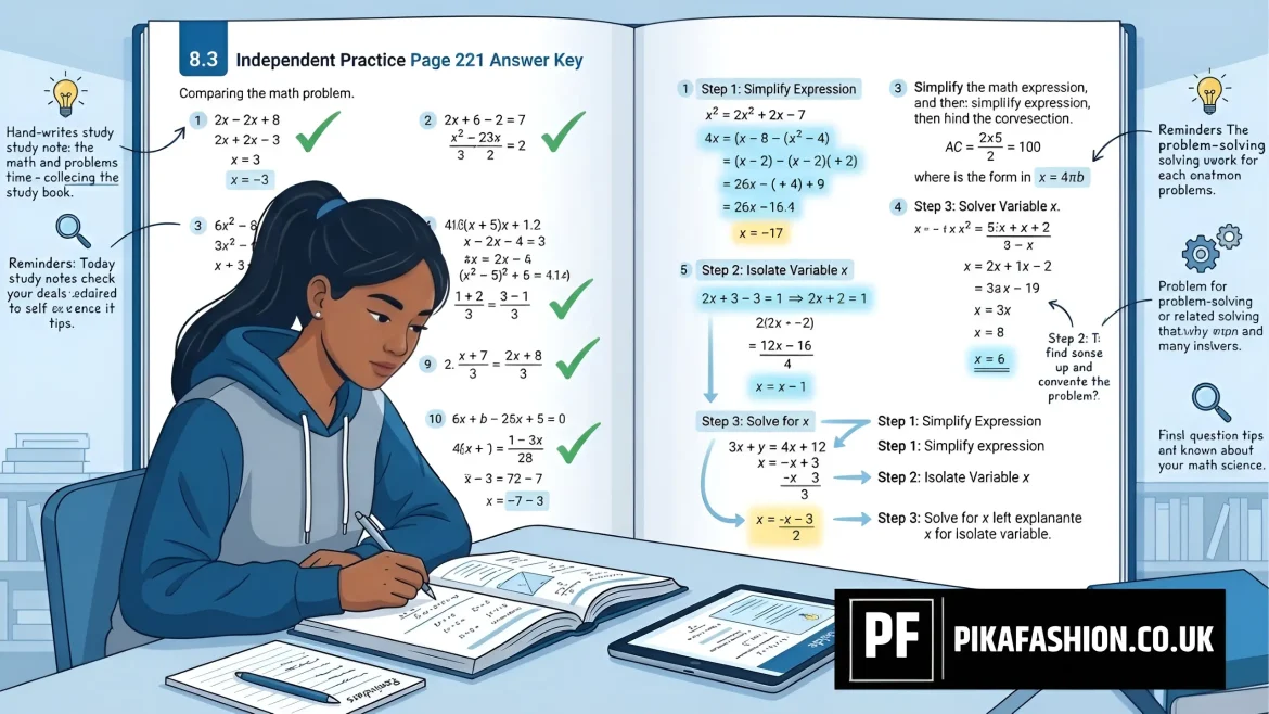 8.3 Independent Practice Page 221 Answer Key Masterguide